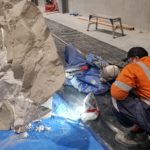 Reinforcing Fake Rock Structure with Polyurethane Foam