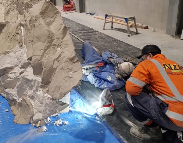 Reinforcing Fake Rock Structure with Polyurethane Foam